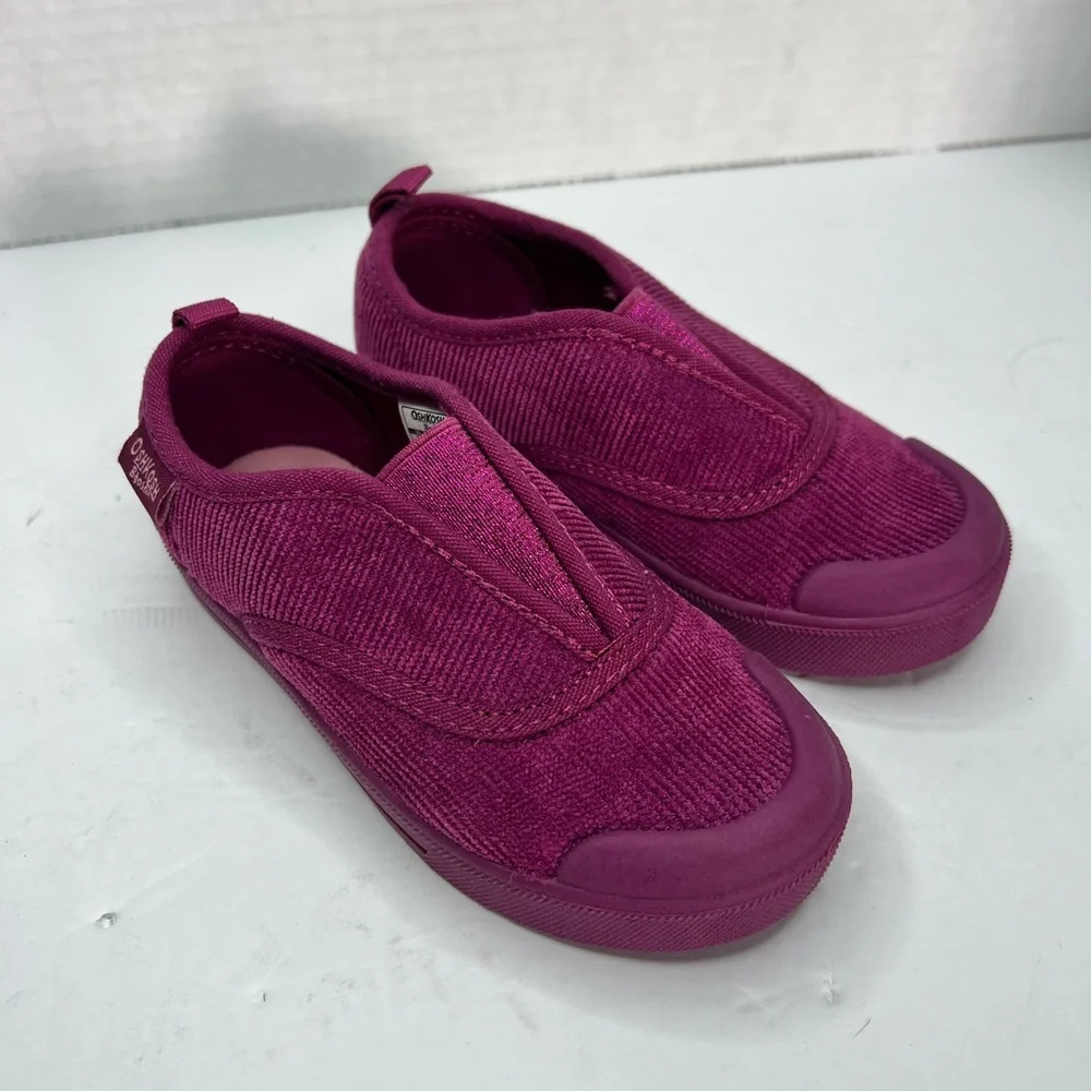 Osh Kosh B'Gosh‎ Slip On Cord Toddler Shoes Magenta Corduroy Size 7
